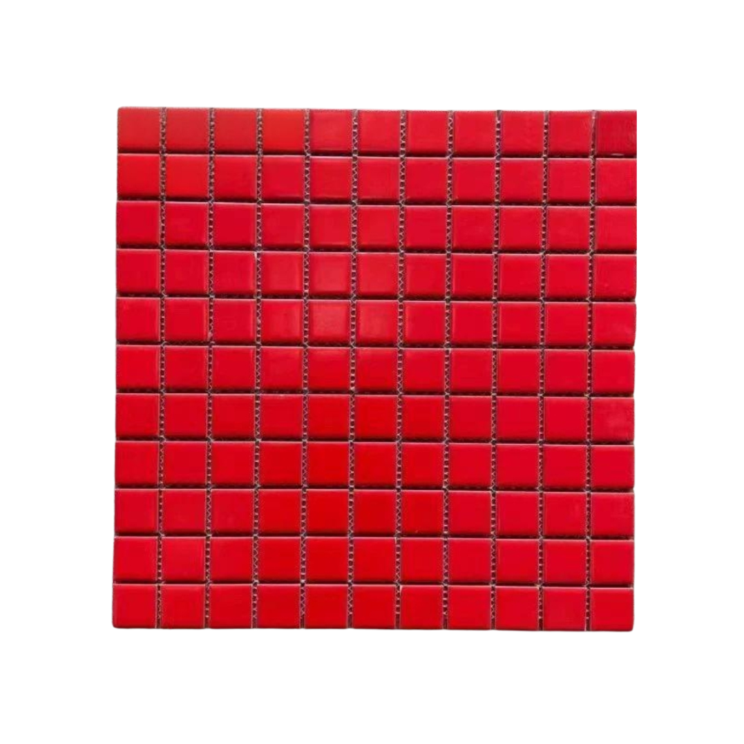 โมเสค TIMELESS TILES รุ่น CLASSIC SQUARE 25 ขนาด 30X30 ซม. สีแดง ผิวด้าน MATTE RED โมเสคเซรามิกทรงสี่เหลี่ยมจัตุรัส_0